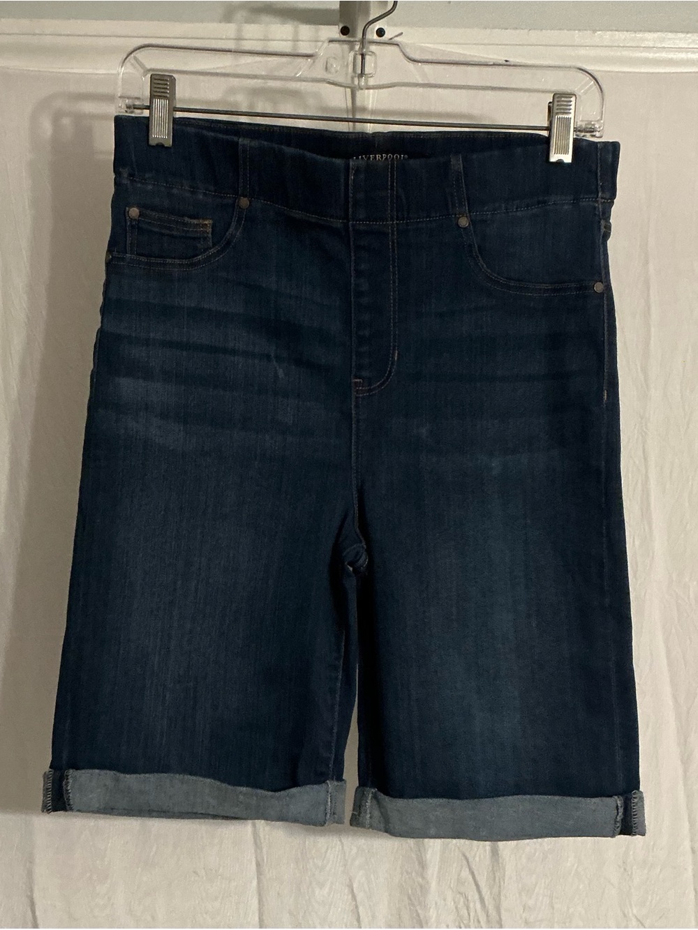 Liverpool Dark Blue Denim Jean Shorts